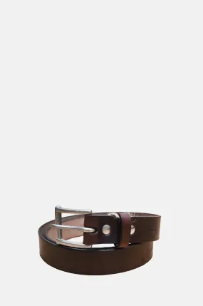 Slim Belt Oak Bark Leather Oxblood/Nickel