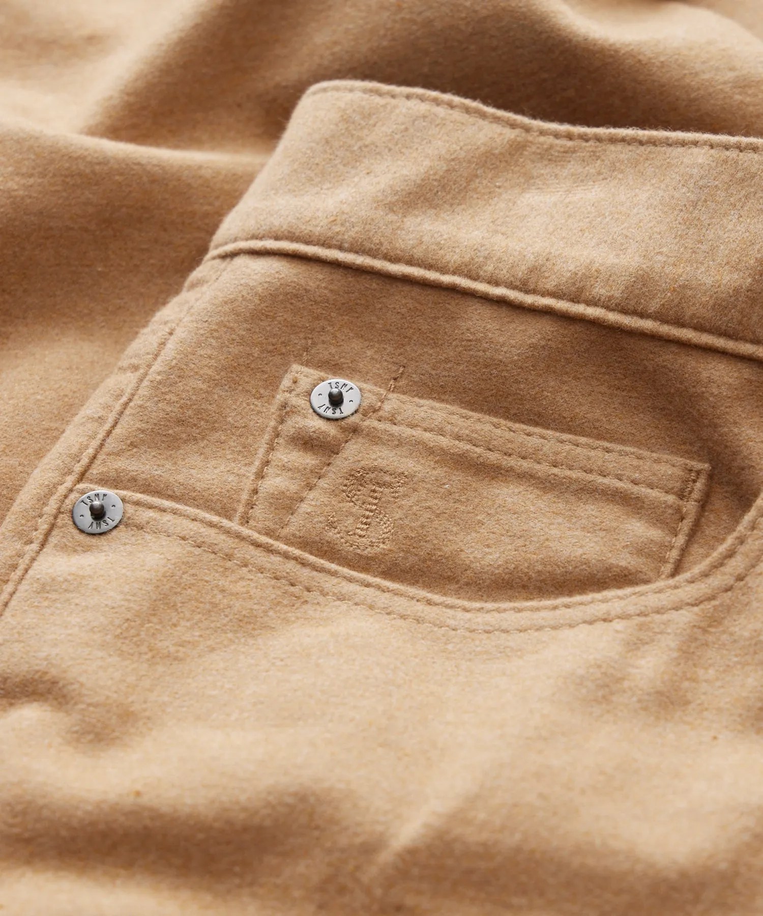 Slim Fit 5-Pocket Camelhair Pant in Tan