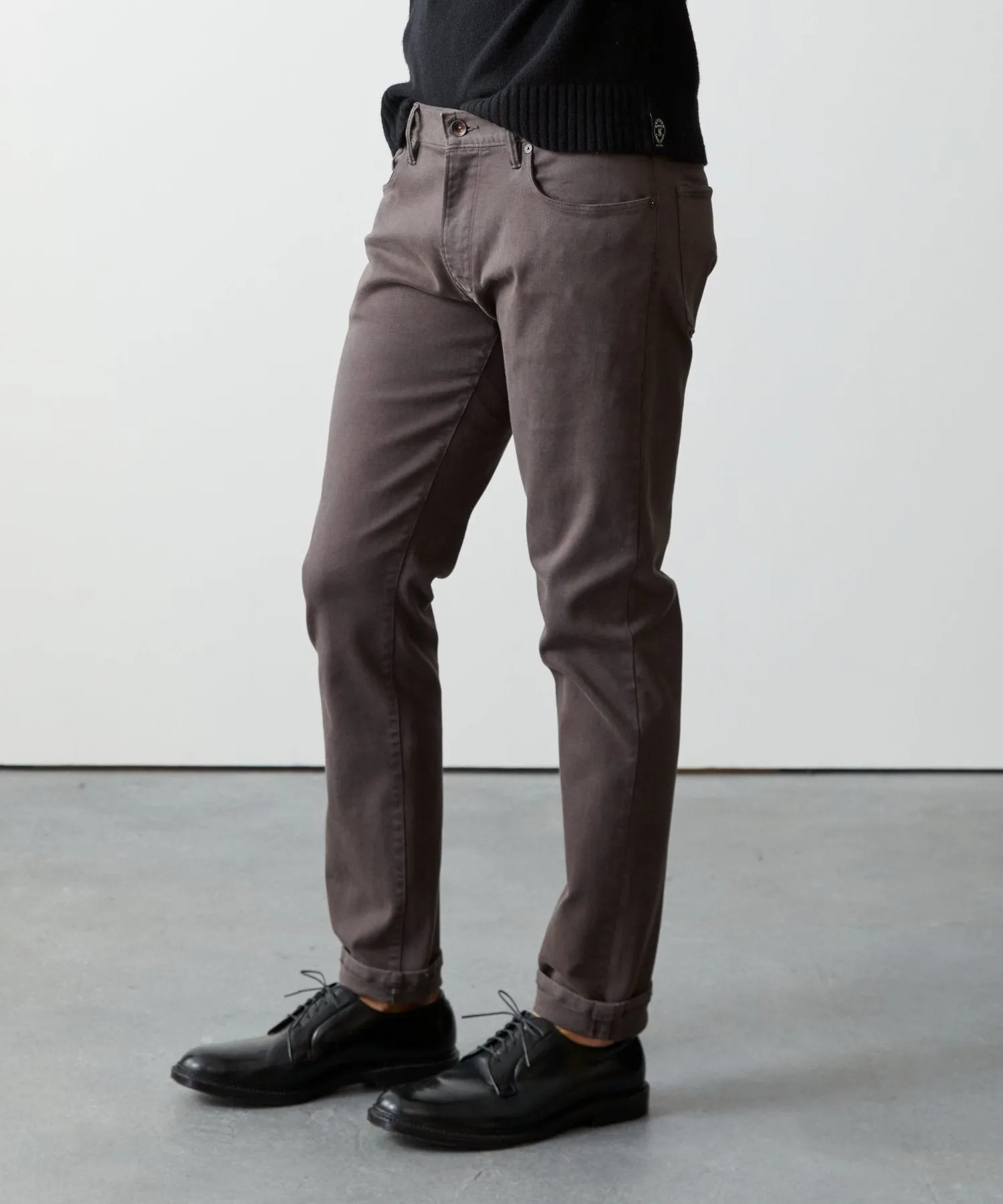 Slim Fit 5-Pocket Chino in Dark Granite