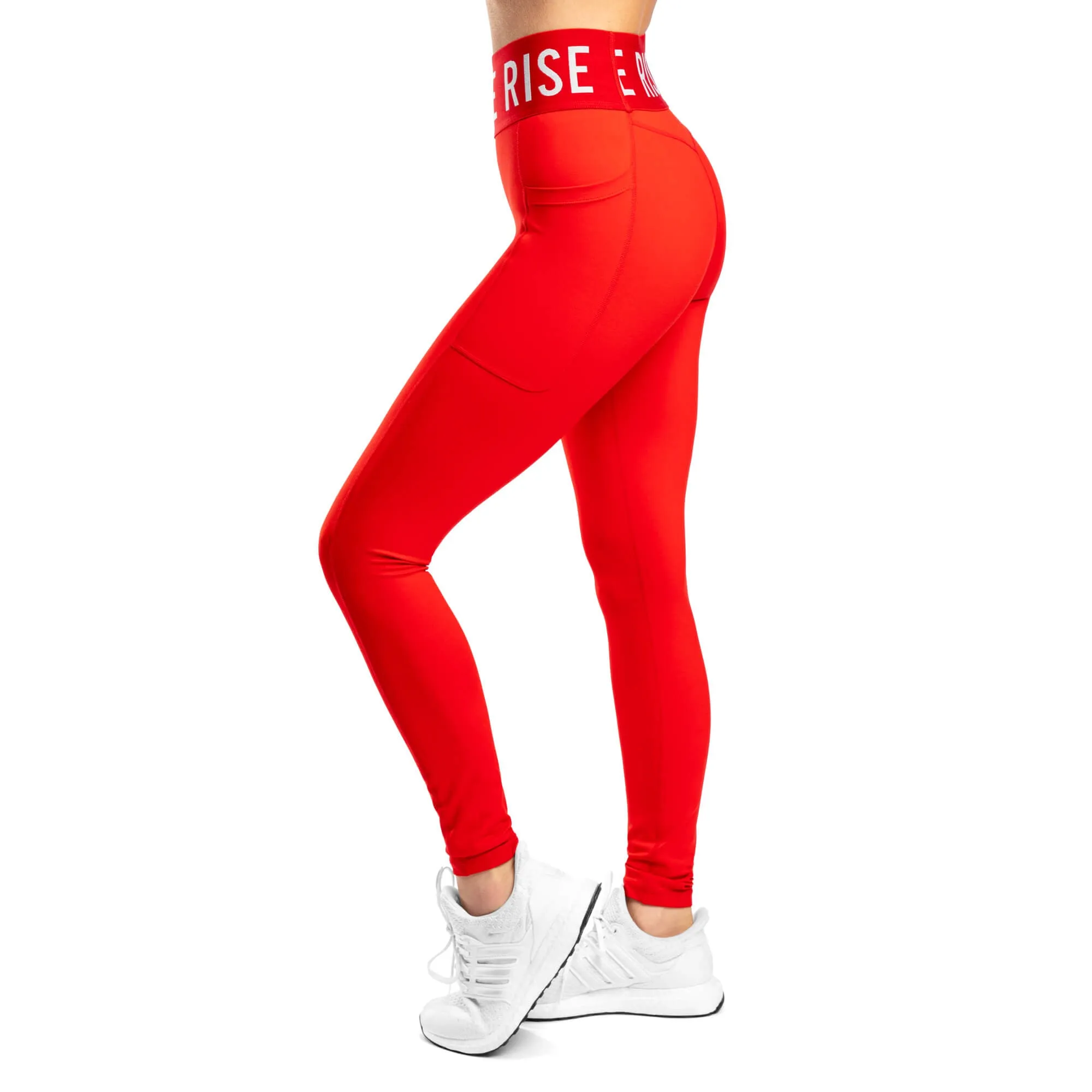 Spirit High Waisted Pockets Leggings - Red