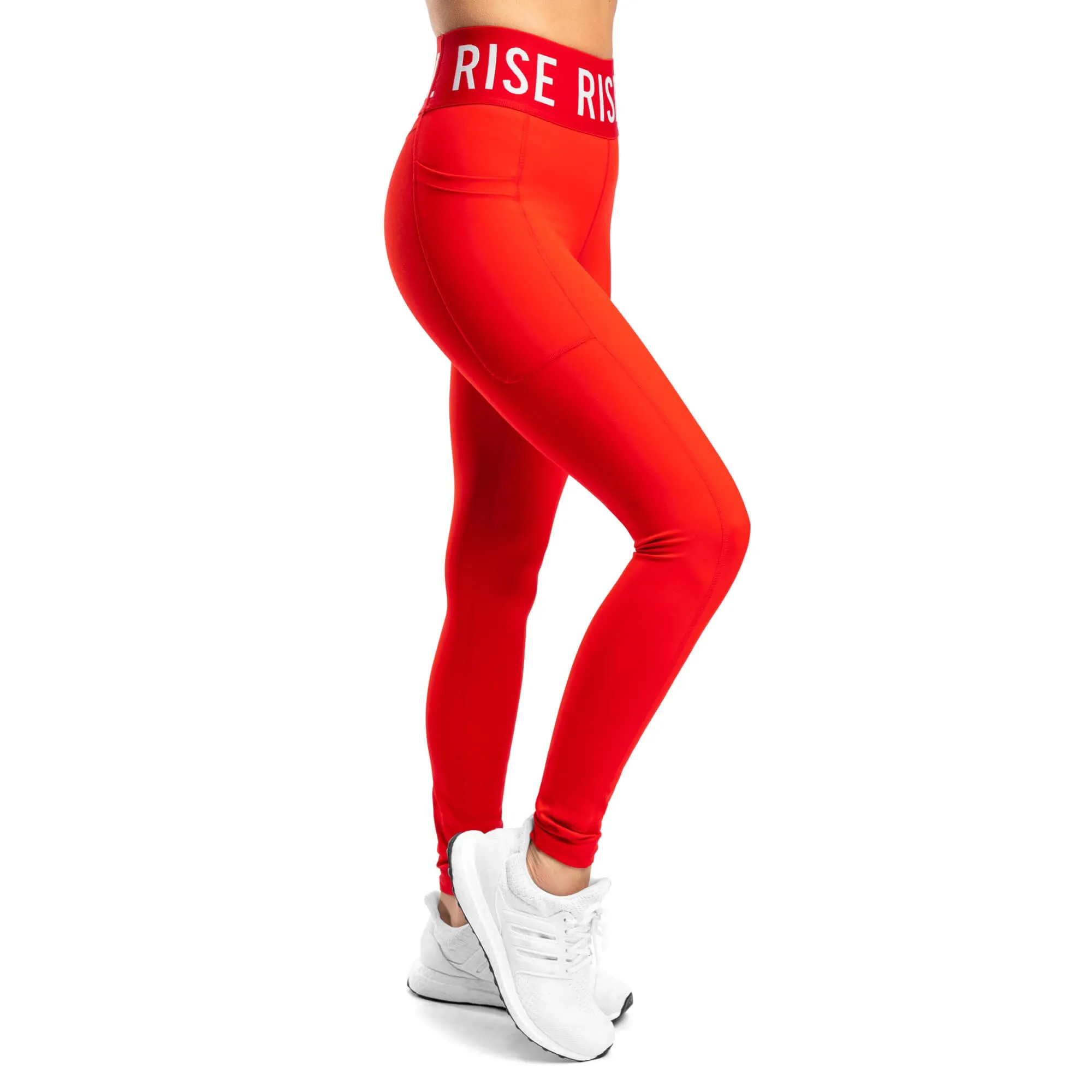 Spirit High Waisted Pockets Leggings - Red