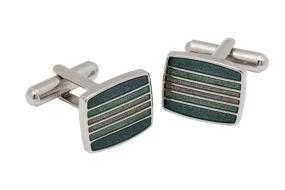 St. George Malachite Green Rhodium Plated Cufflinks