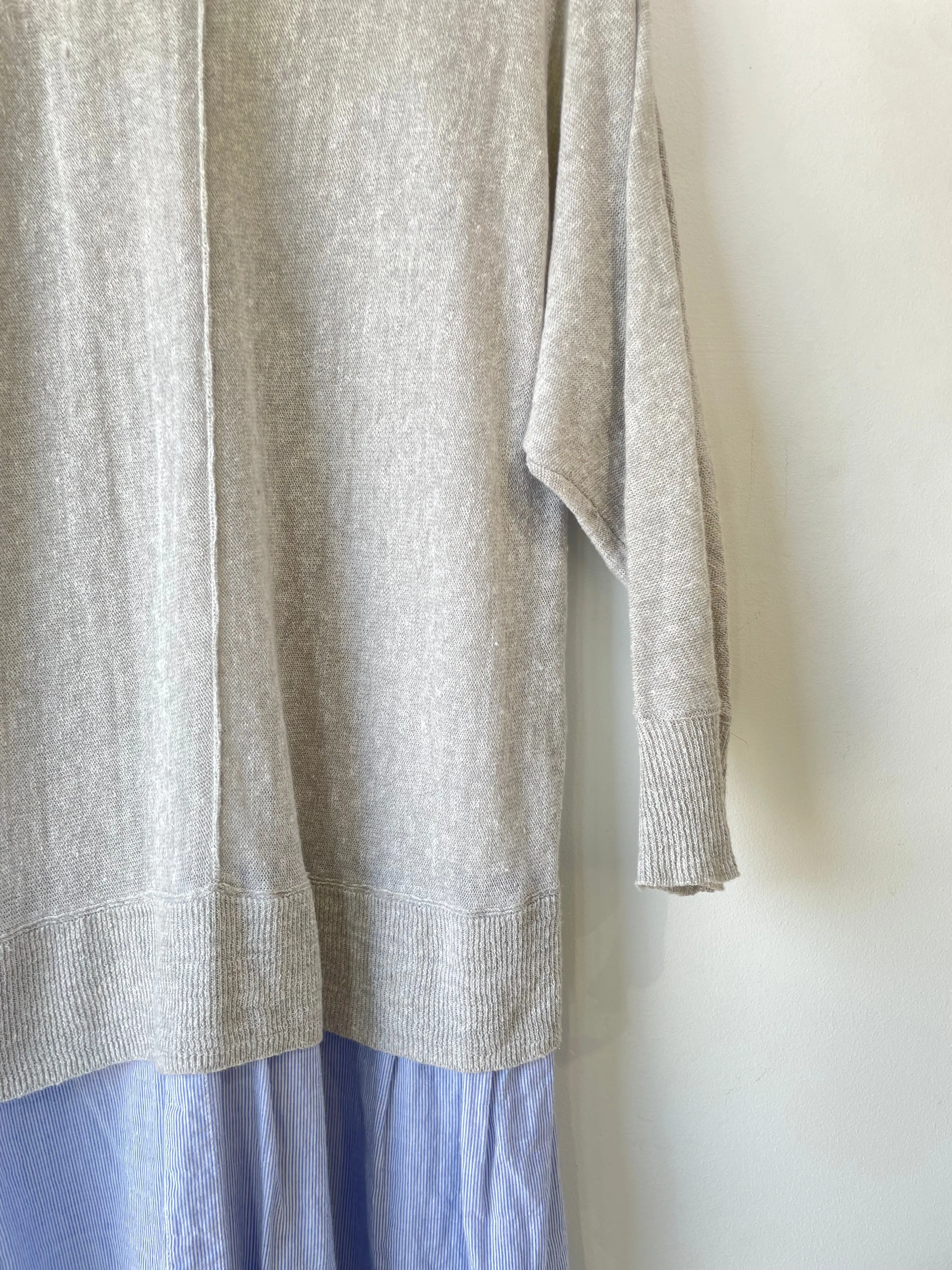 Steven Alan Grey Linen and Cotton Sweater Dress