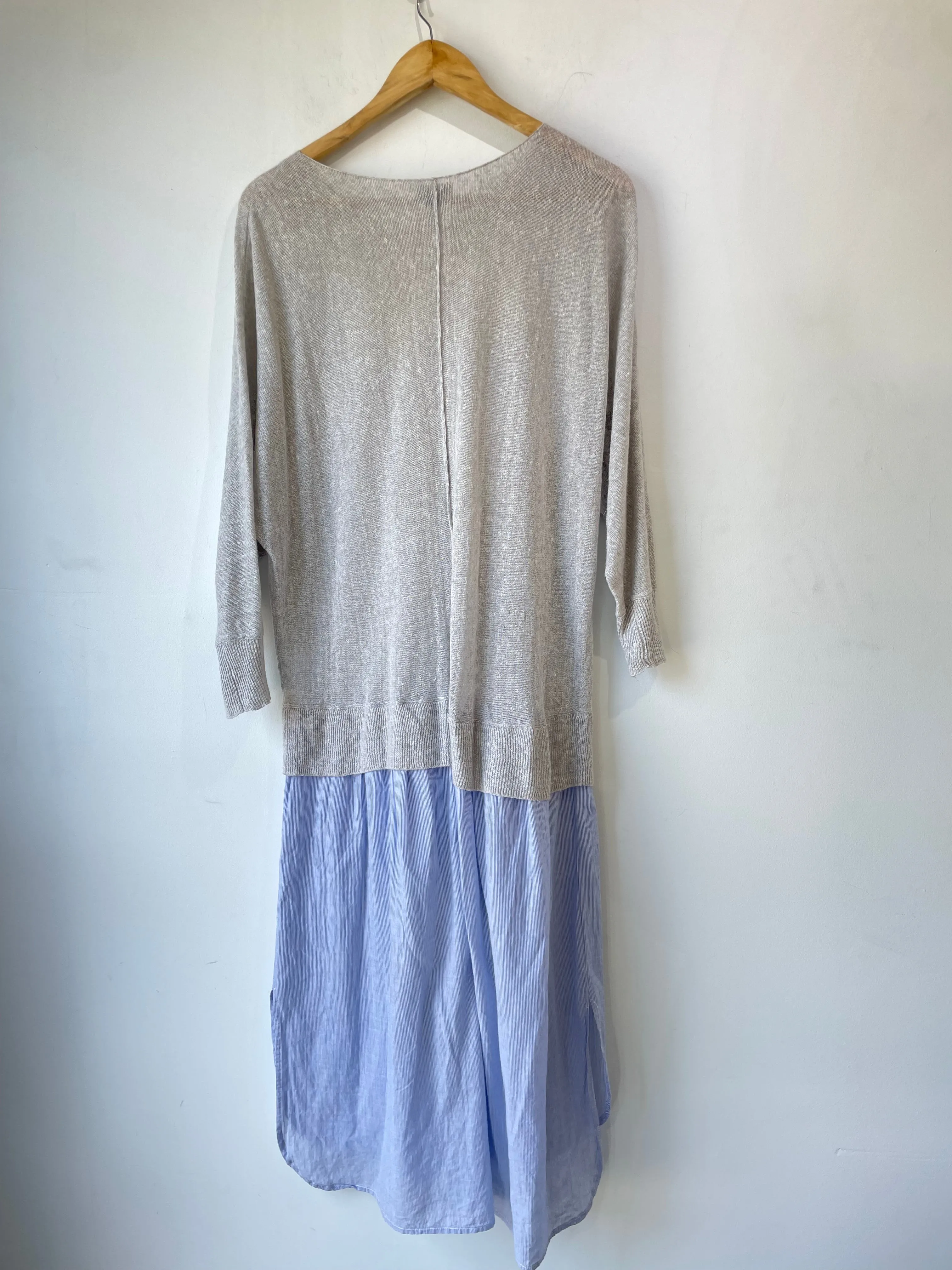 Steven Alan Grey Linen and Cotton Sweater Dress