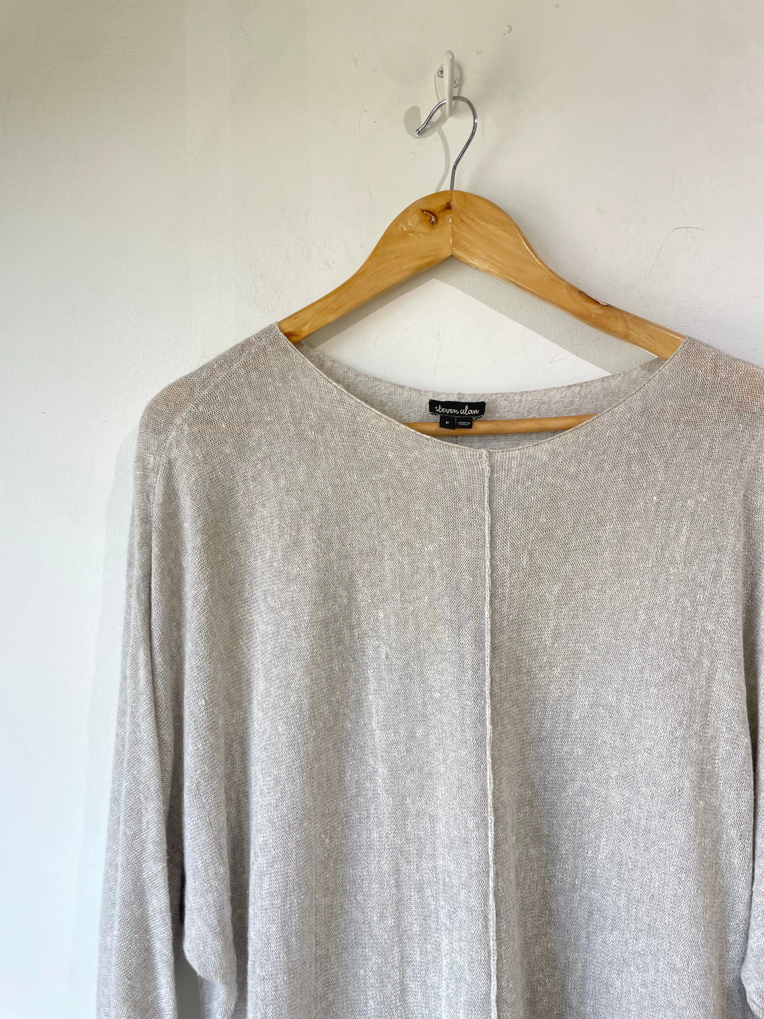 Steven Alan Grey Linen and Cotton Sweater Dress