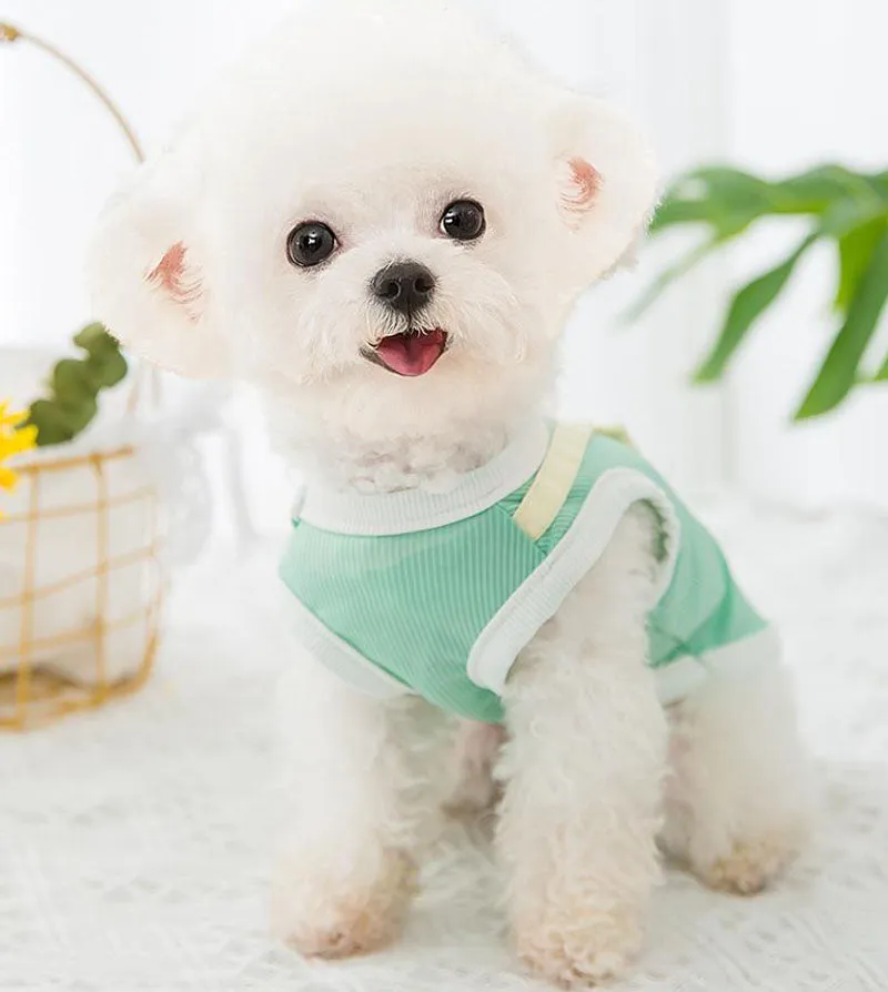 Summer spring and autumn thin vest Teddy Bichon Pomeranian puppy clothes