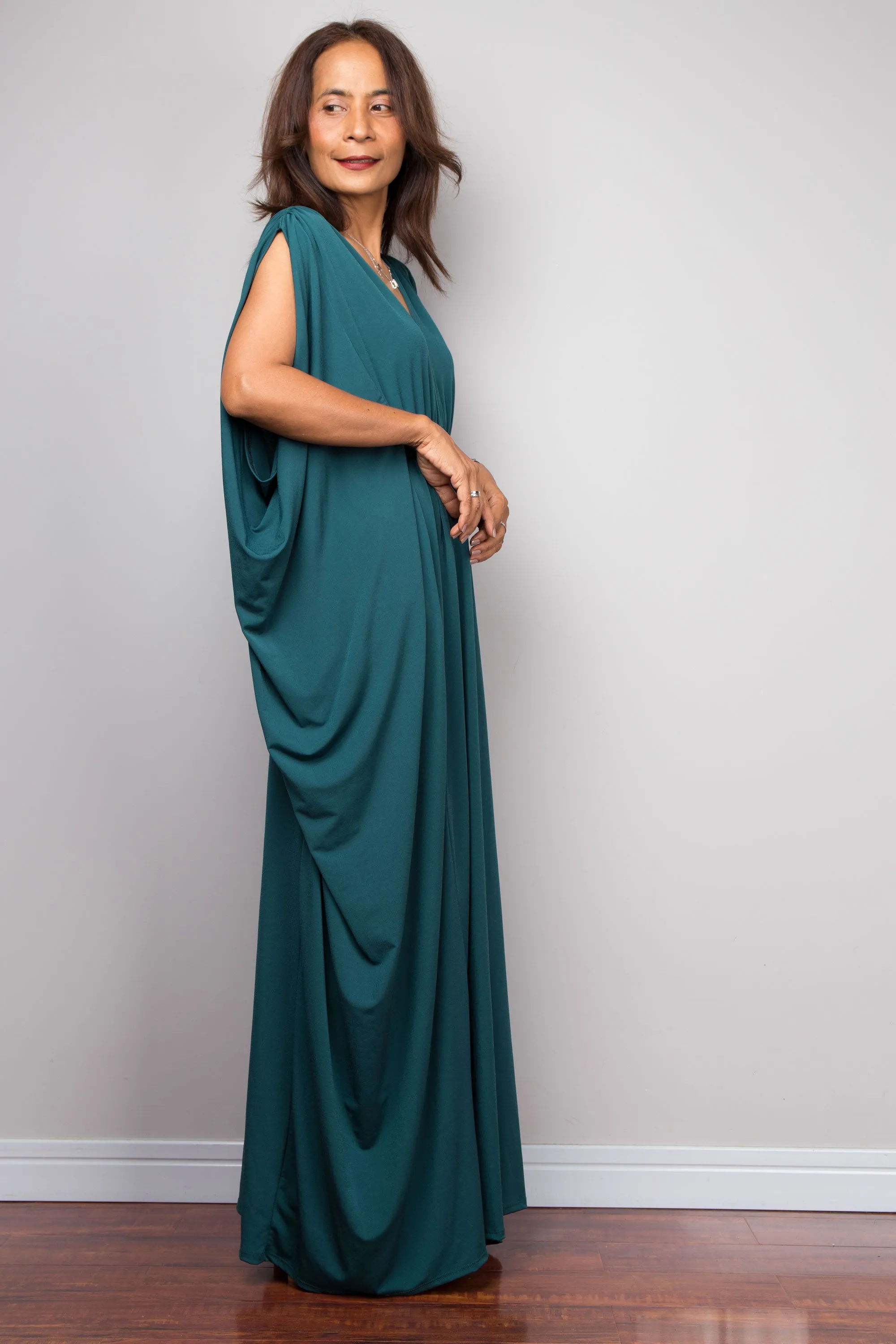 Teal kaftan maxi dress