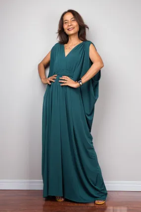 Teal kaftan maxi dress