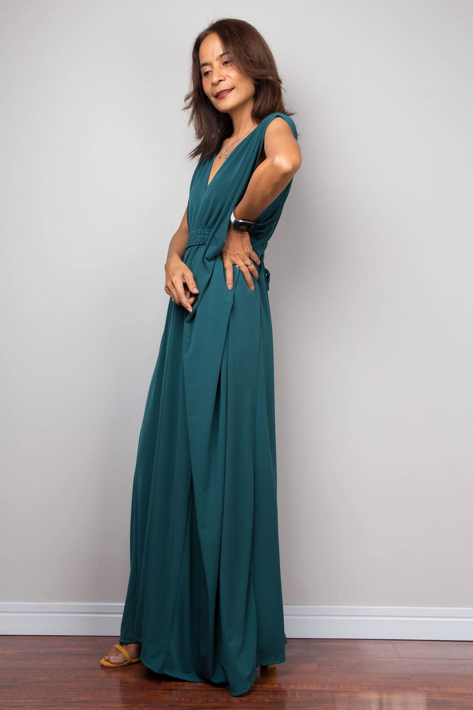 Teal kaftan maxi dress