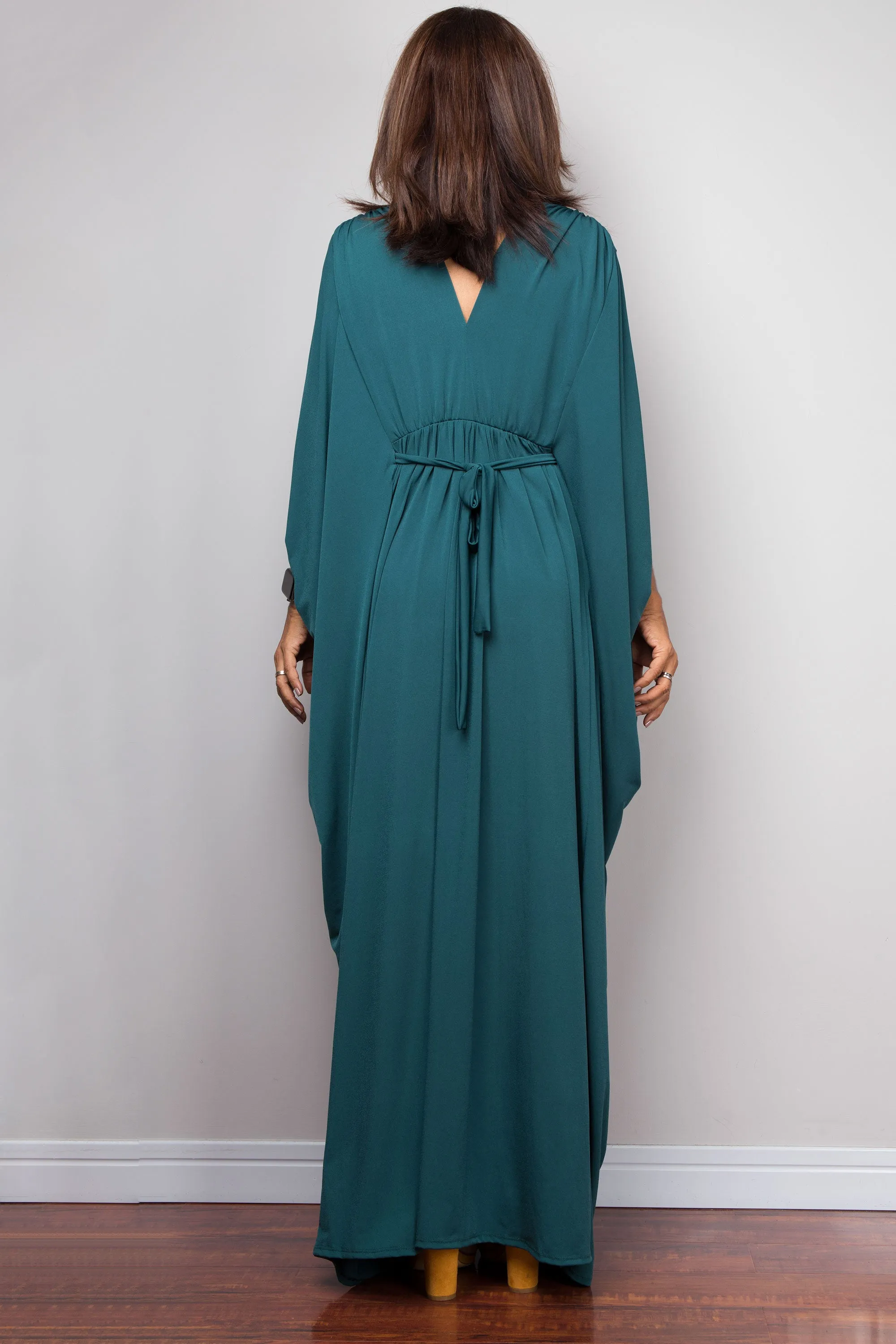 Teal kaftan maxi dress