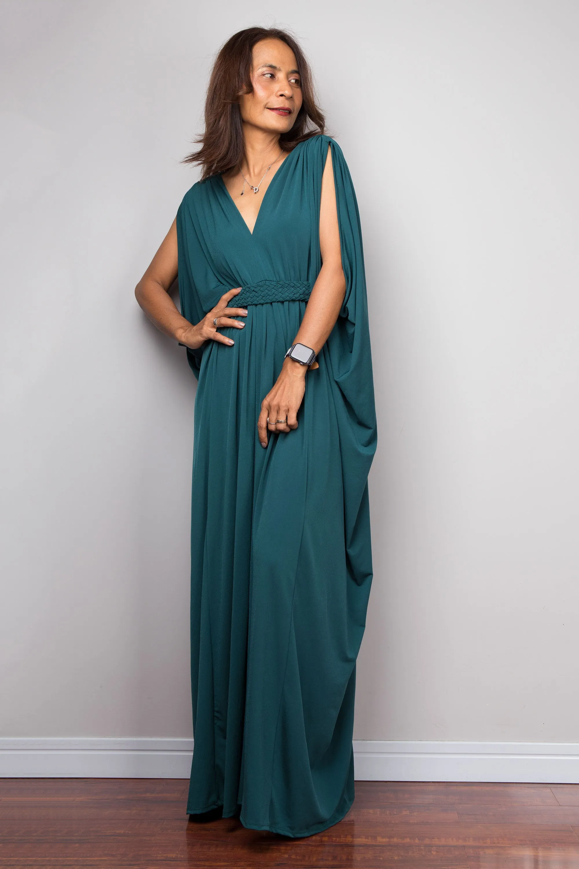 Teal kaftan maxi dress