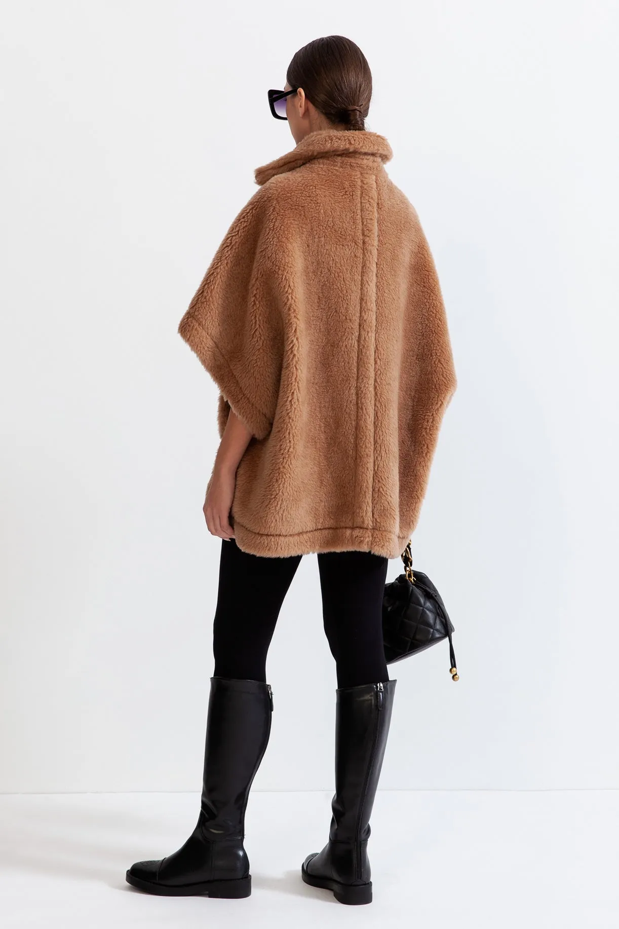 Teddy Bear Coat with Alpaca & Wool Blend - Brown