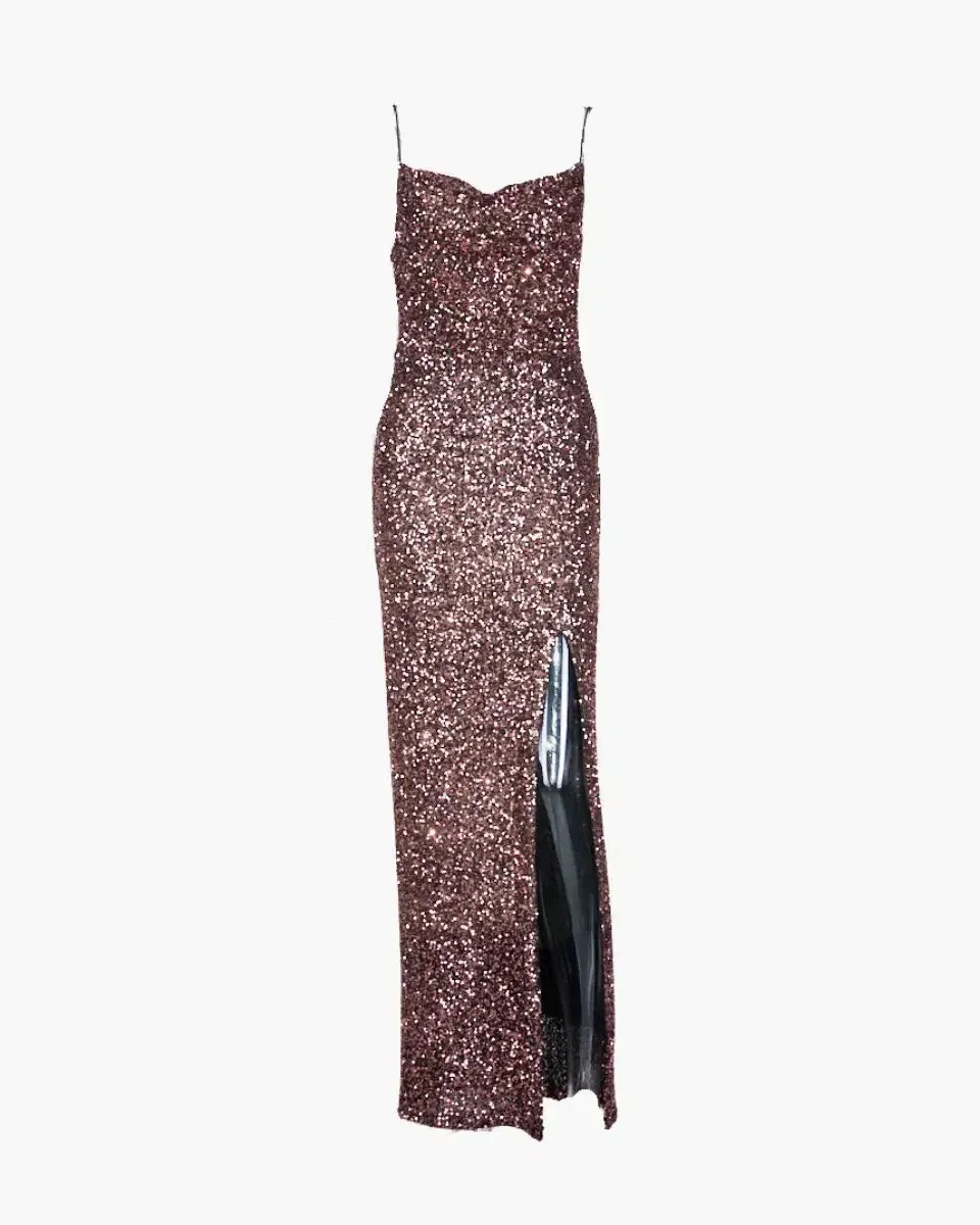 Theoline – Elegant slits – Radiant sequin dress