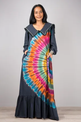 Tie Dye Dress with ruffle