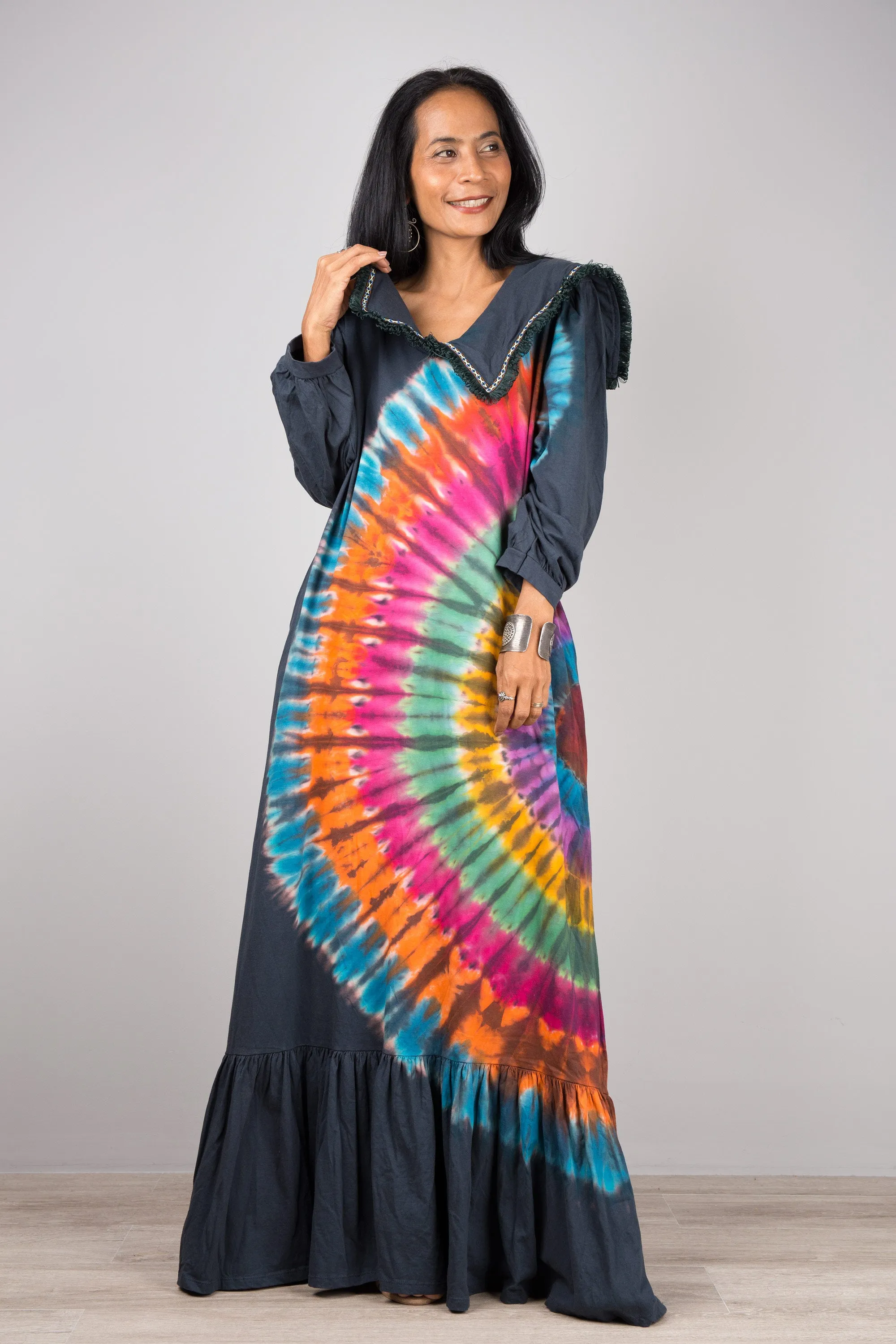 Tie Dye Dress with ruffle