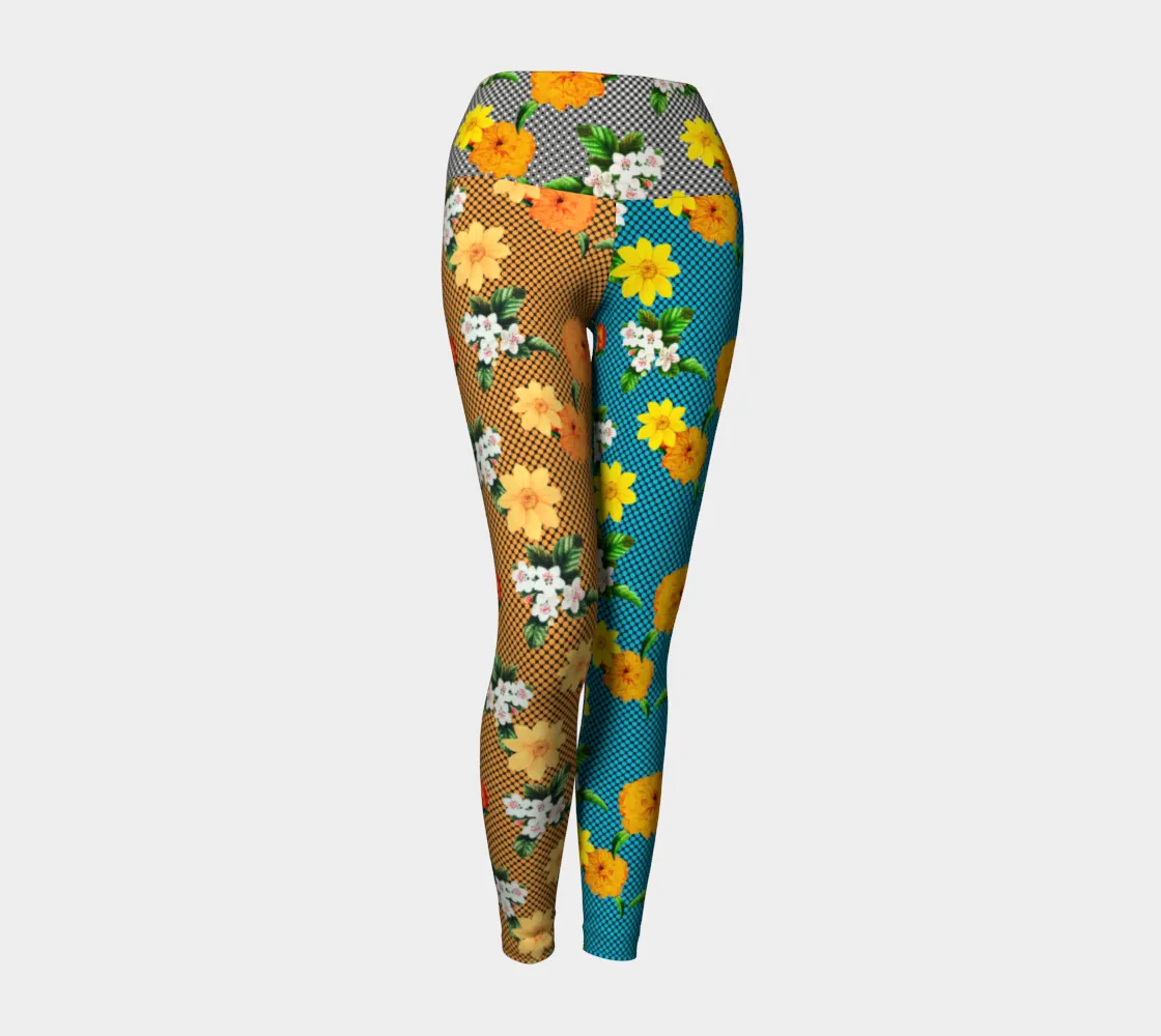 Tricolor Floral Yoga Leggings