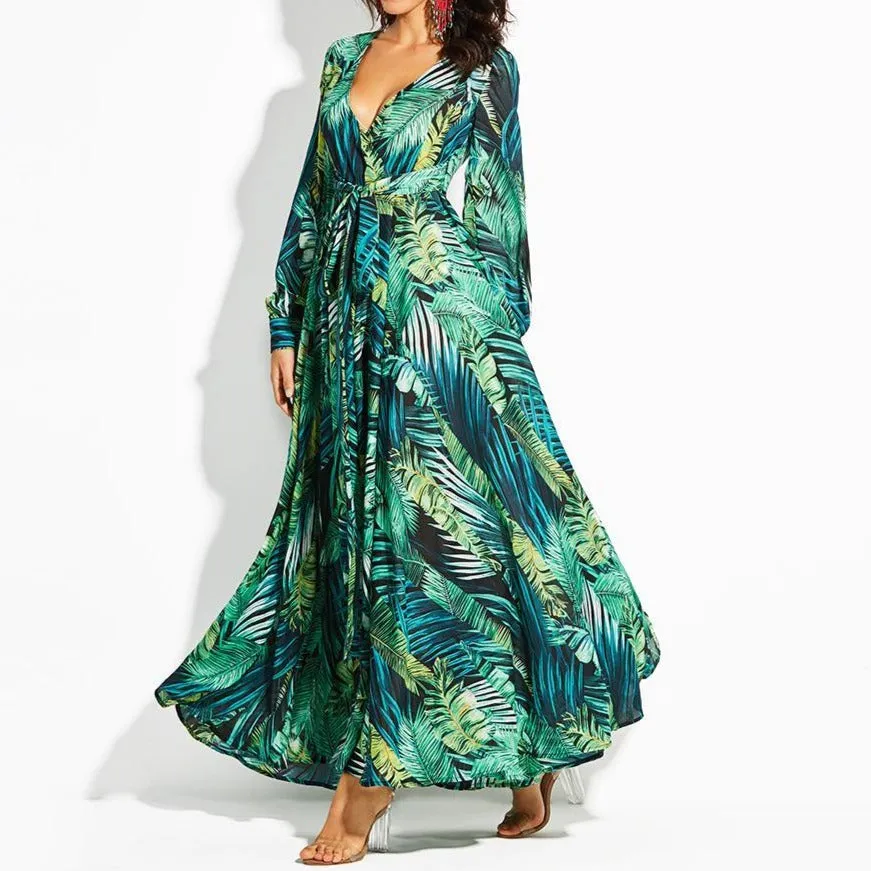 Tropical Beach Vintage Maxi Dresses