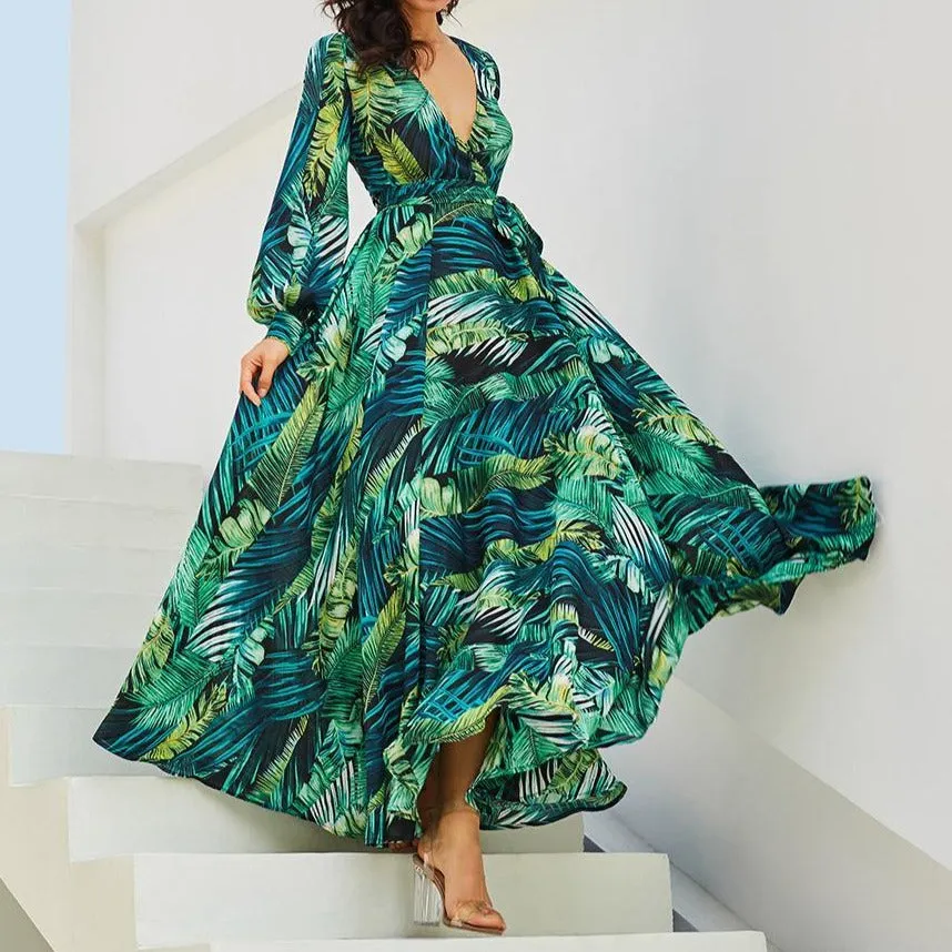 Tropical Beach Vintage Maxi Dresses