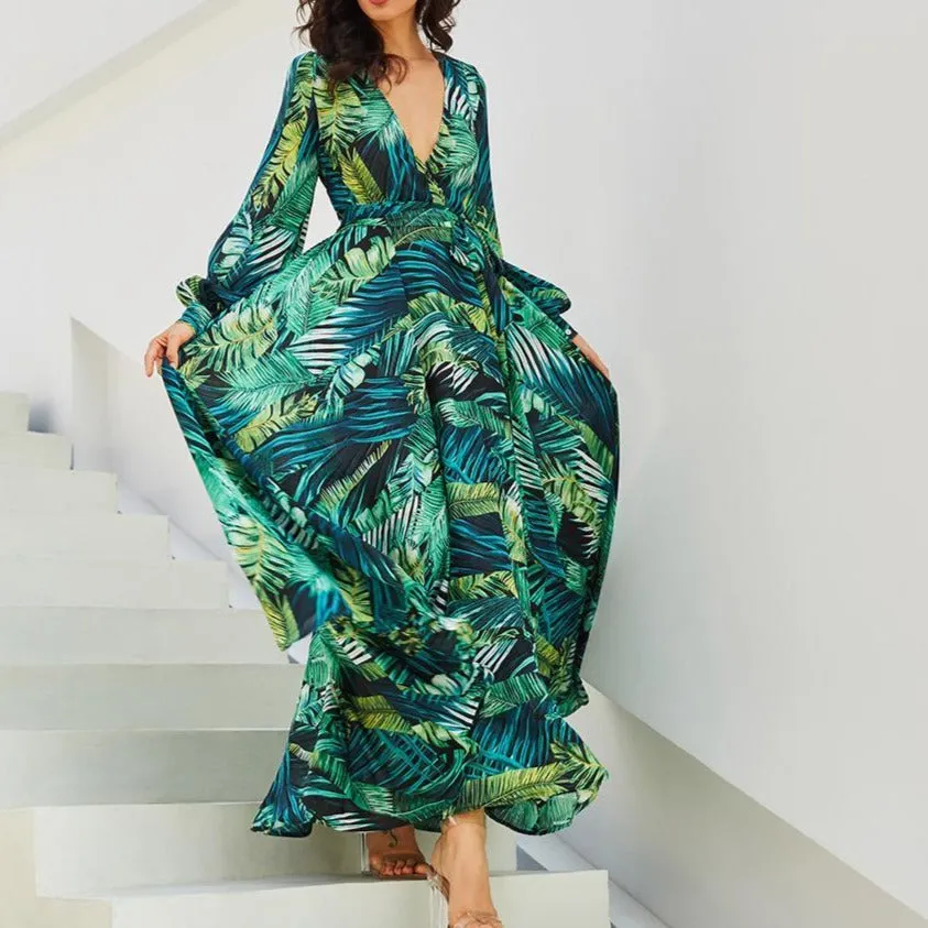 Tropical Beach Vintage Maxi Dresses