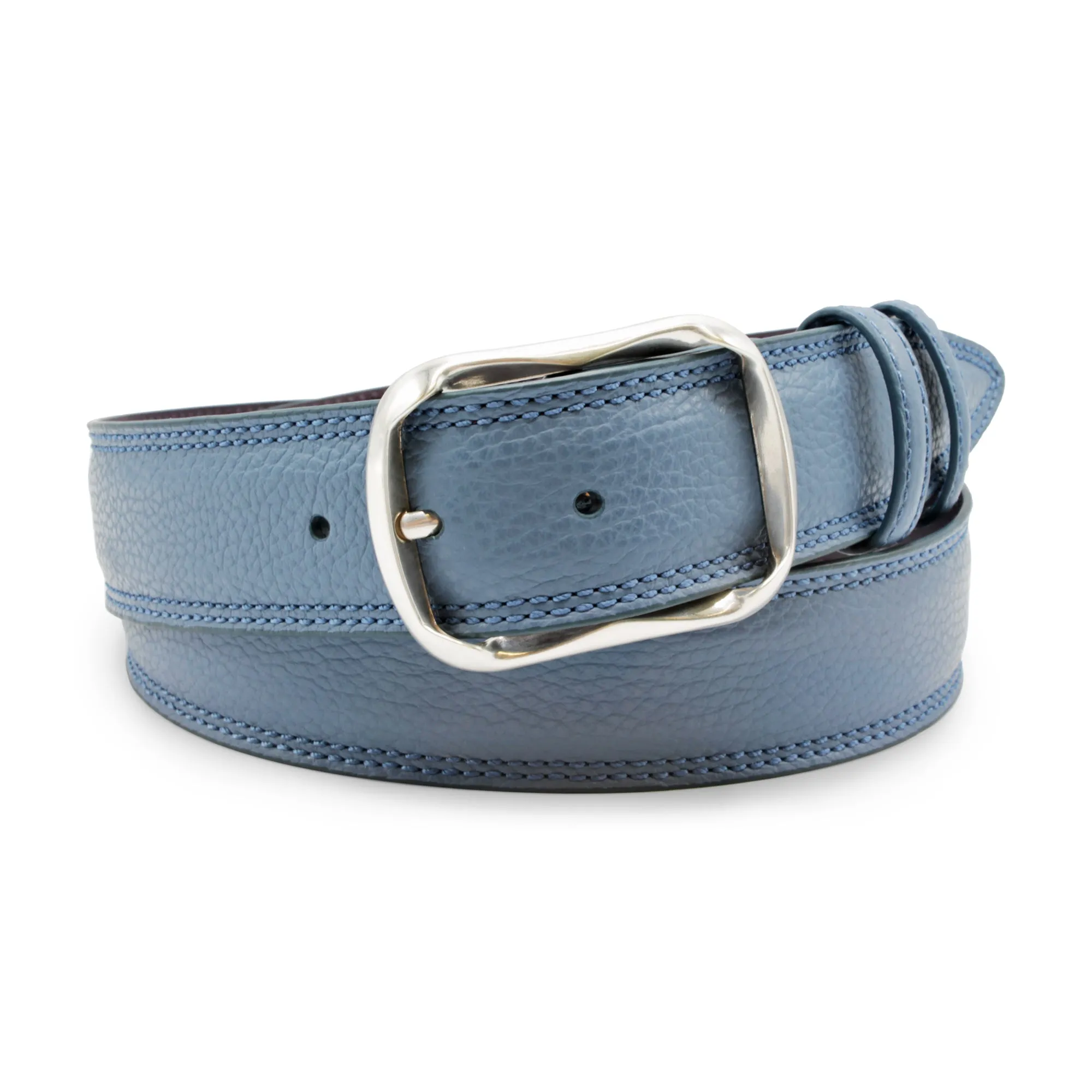 Tumbled Blue Fairy Casual Bogart Welt Centre Prong Belt