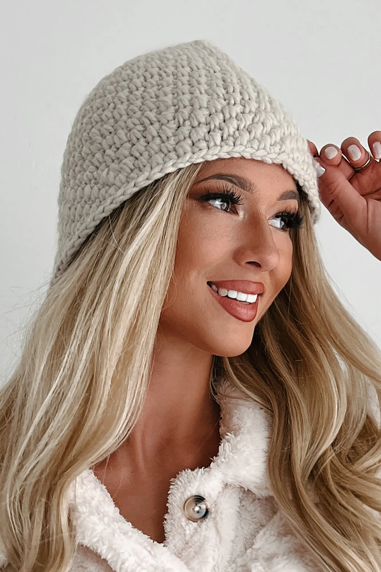 Unique In Utah Knit Bucket Hat (Beige)