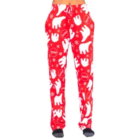 Unisex Red Pajama Bottoms JulesRoche Cotton Drawstring Lounge Pants