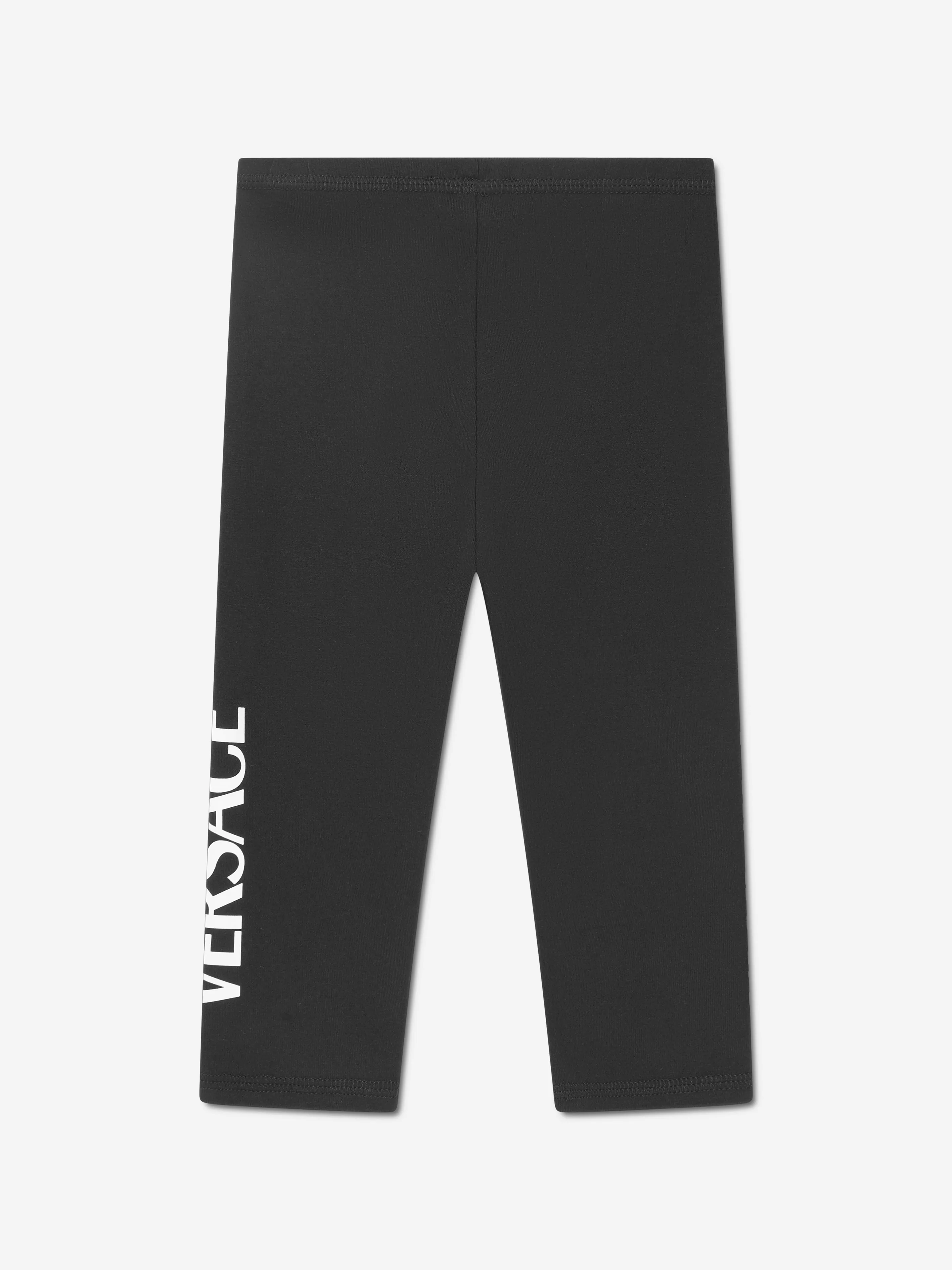 Versace Baby Girls Logo Leggings in Black