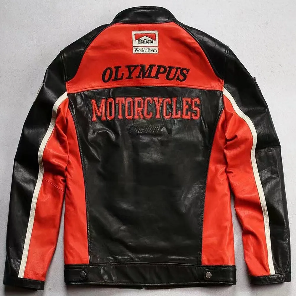 Vintage Ferrari Leather Motorcycle Jacket