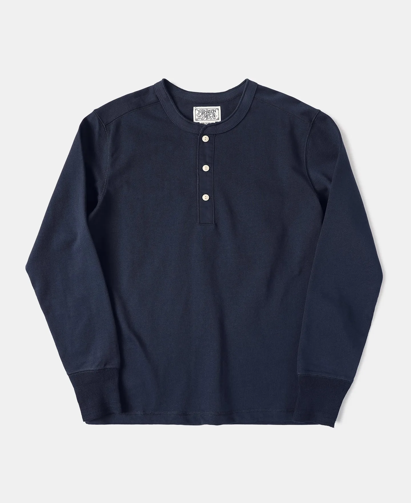 Vintage Long Sleeve Henley Shirt - Navy