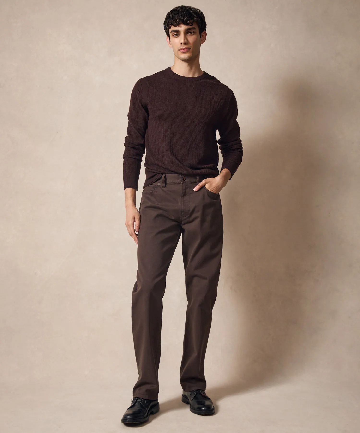 Vintage Straight Fit 5-Pocket Chino in Espresso Bean