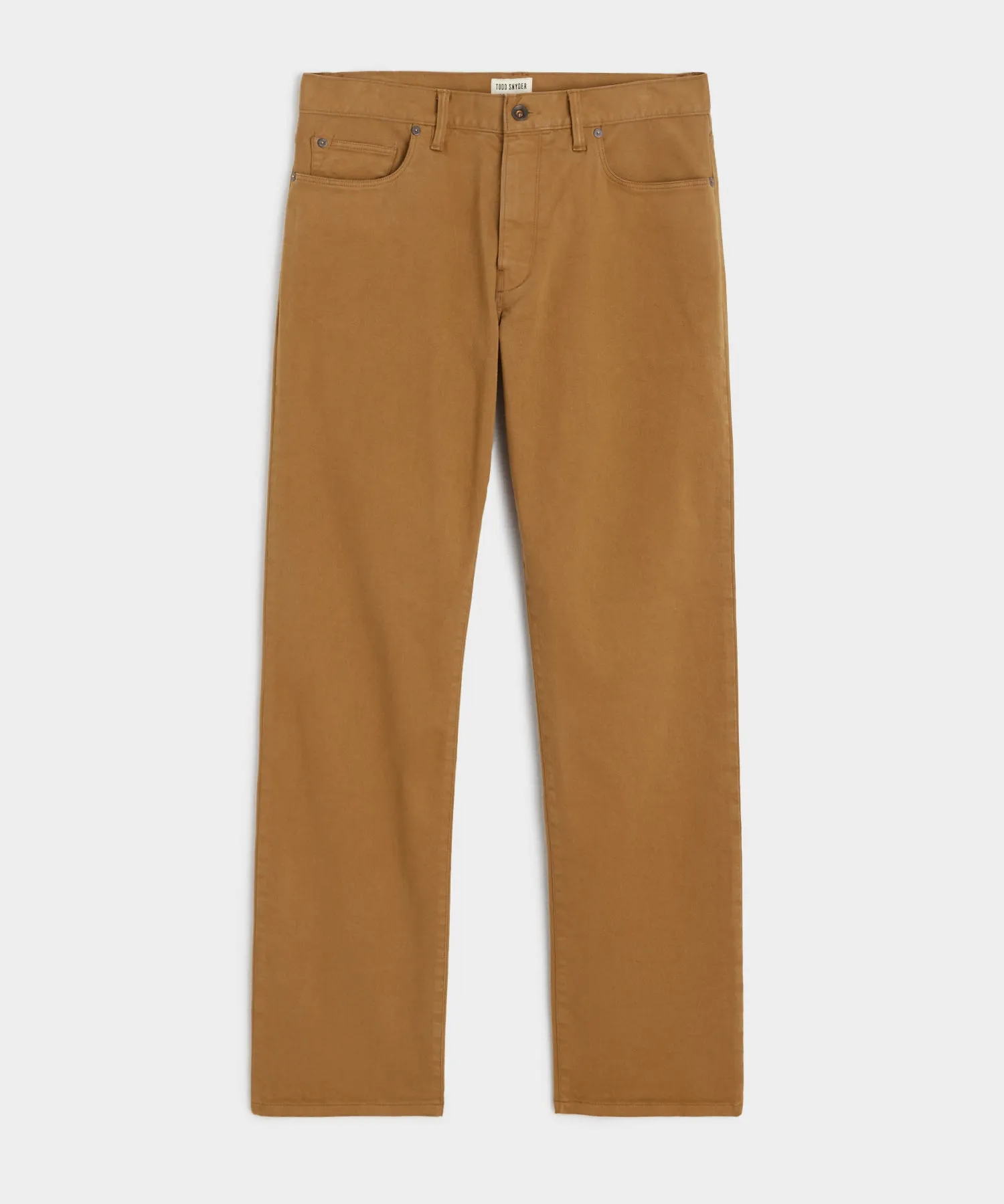 Vintage Straight Fit 5-Pocket Chino in Leather Brown