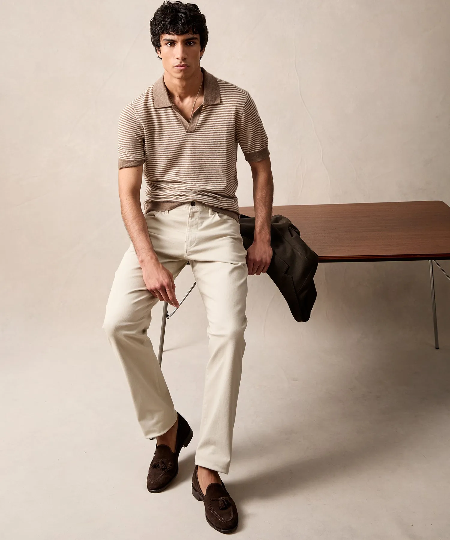 Vintage Straight Fit 5-Pocket Chino in Stone