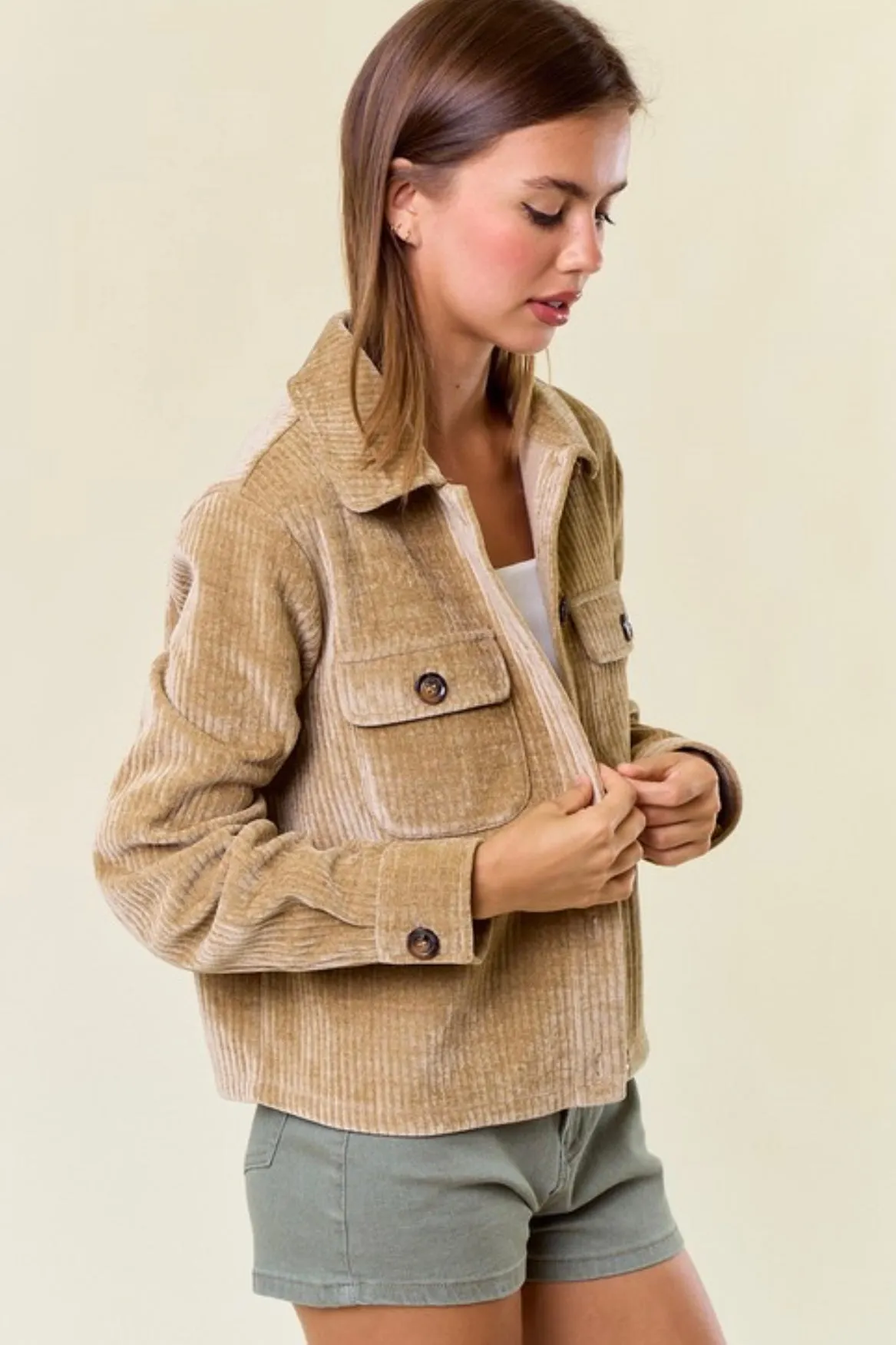 Wheat Velour Jacket