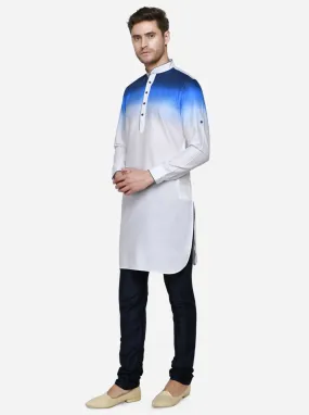 White & Blue Pathani Kurta | Azania