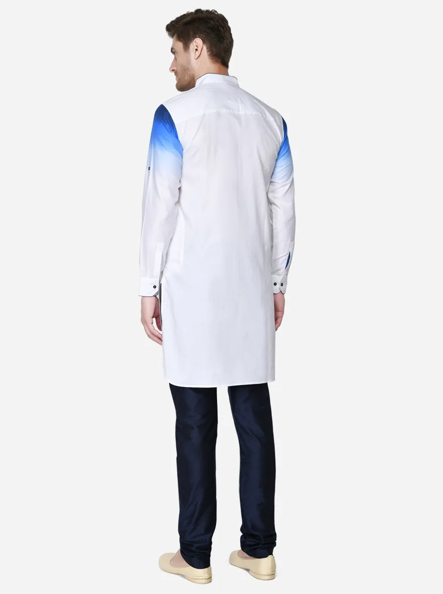 White & Blue Pathani Kurta | Azania