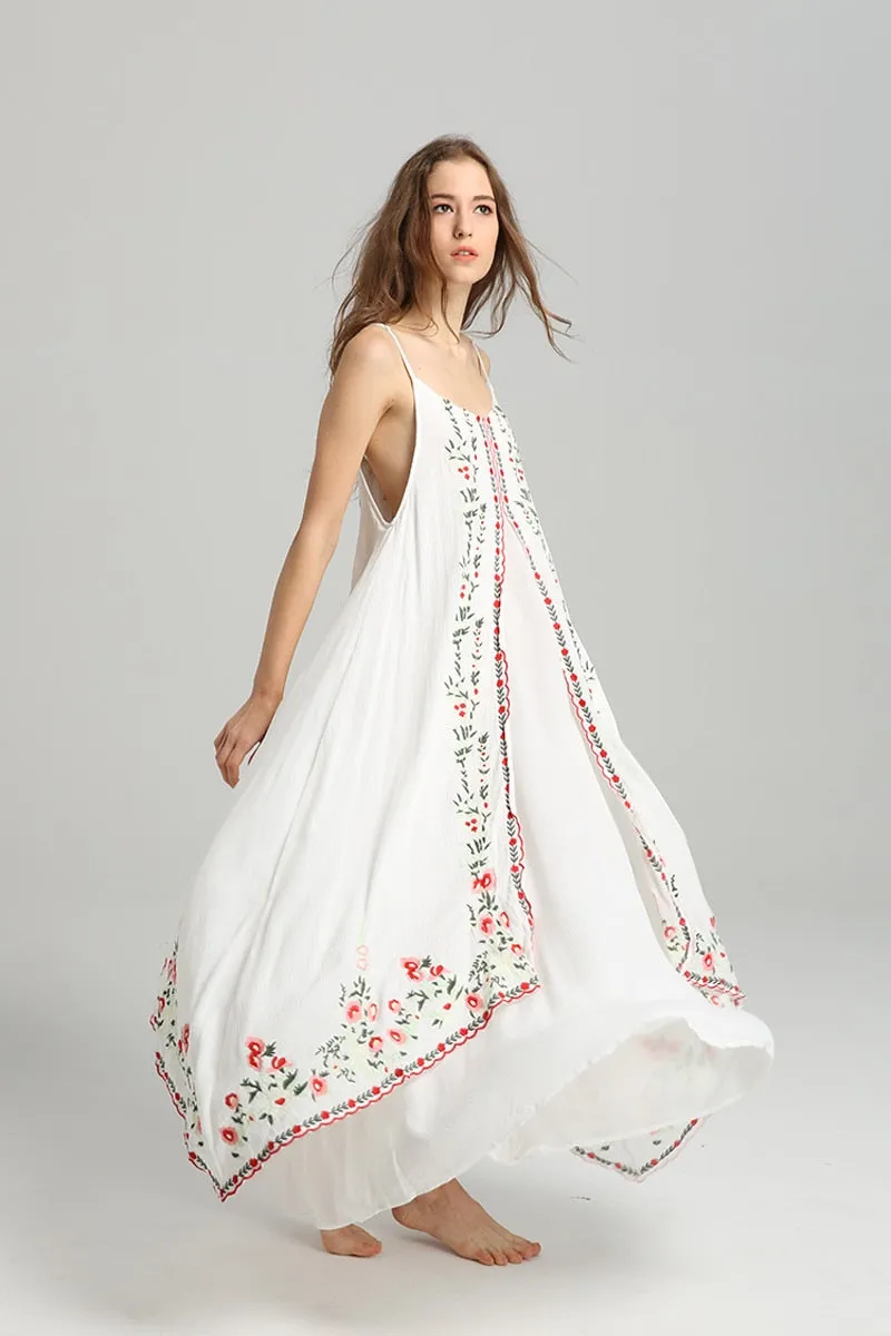 White embroidered maxi dress