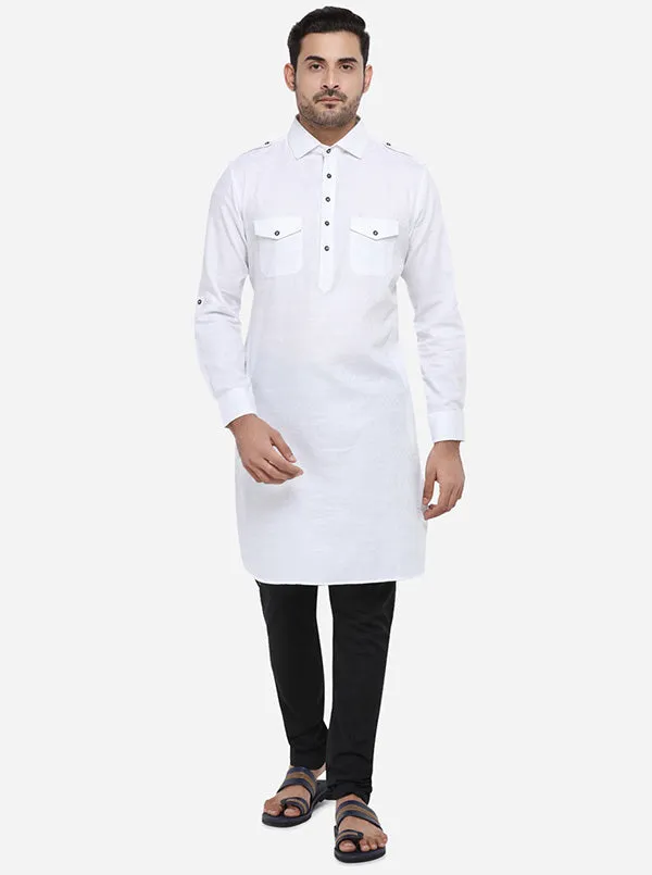 White Pathani Kurta | Azania