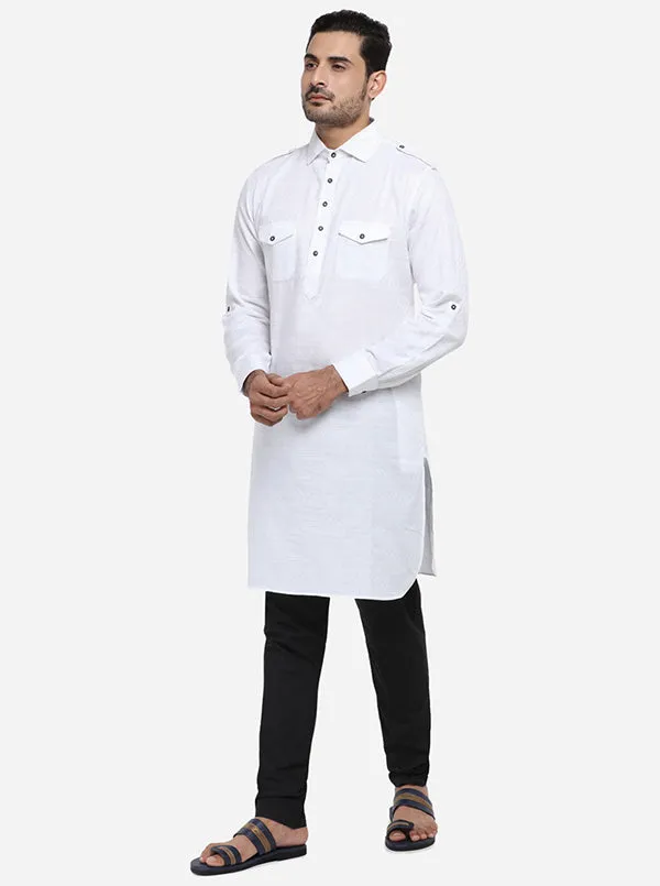 White Pathani Kurta | Azania