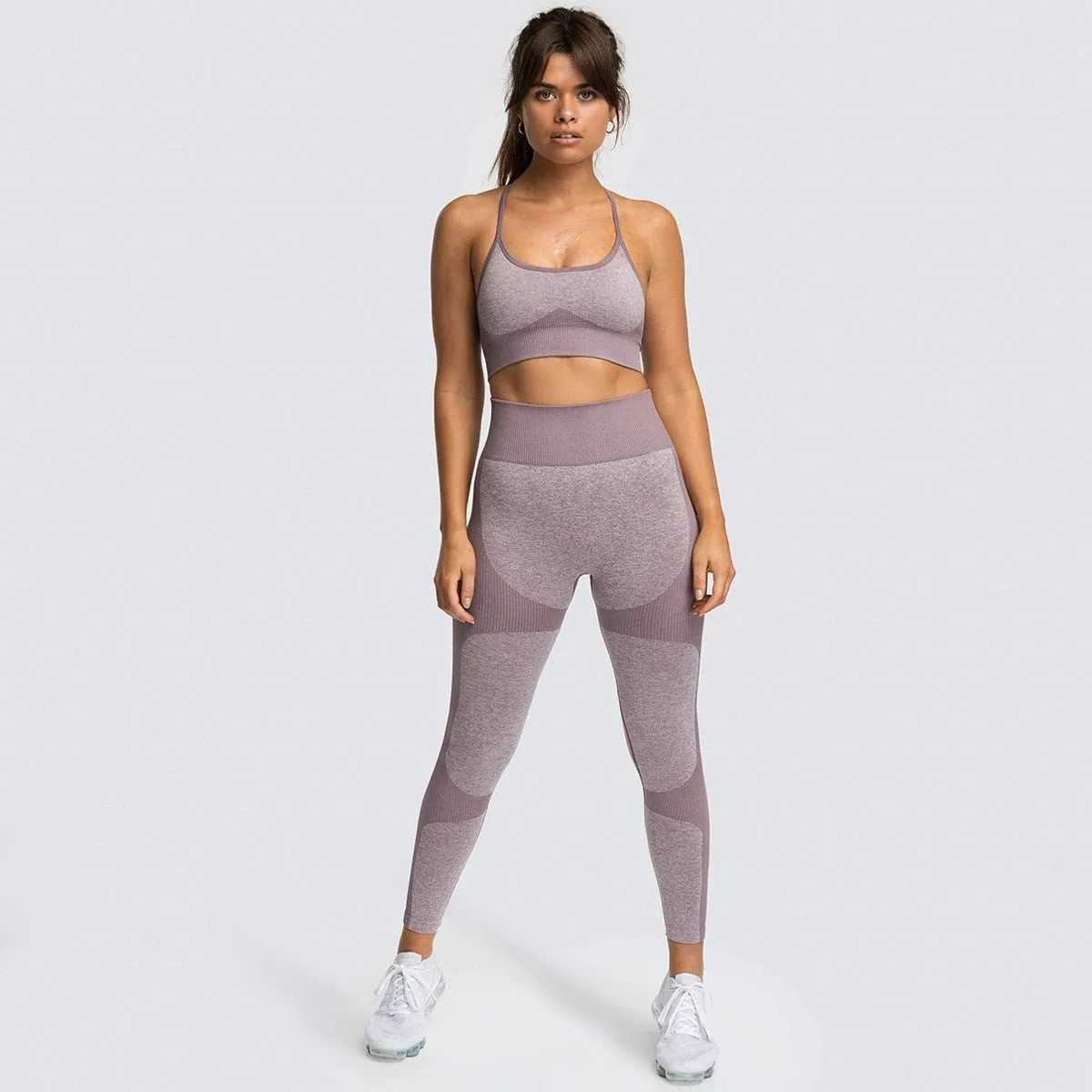 Womens Fitness Leggings - Seamless Workout Gym Sports Yoga Sets