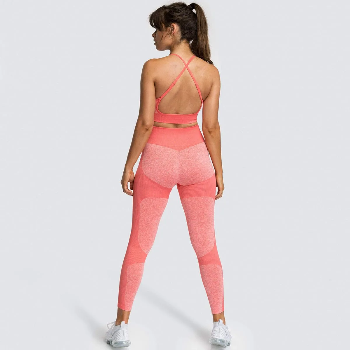 Womens Fitness Leggings - Seamless Workout Gym Sports Yoga Sets