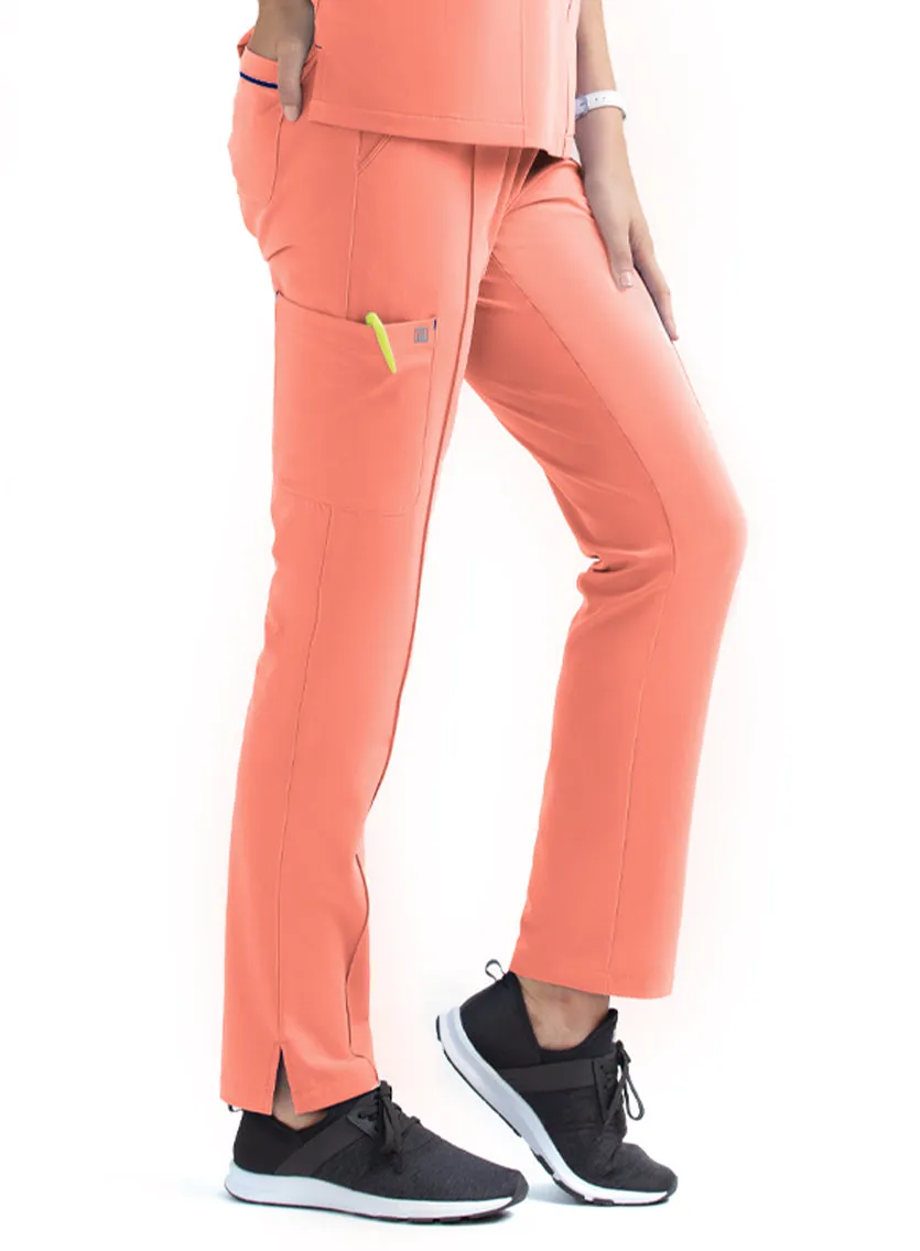 Women's Full Waistband Pant by Maevn (Regular) XS-3XL / Fresh Salmon