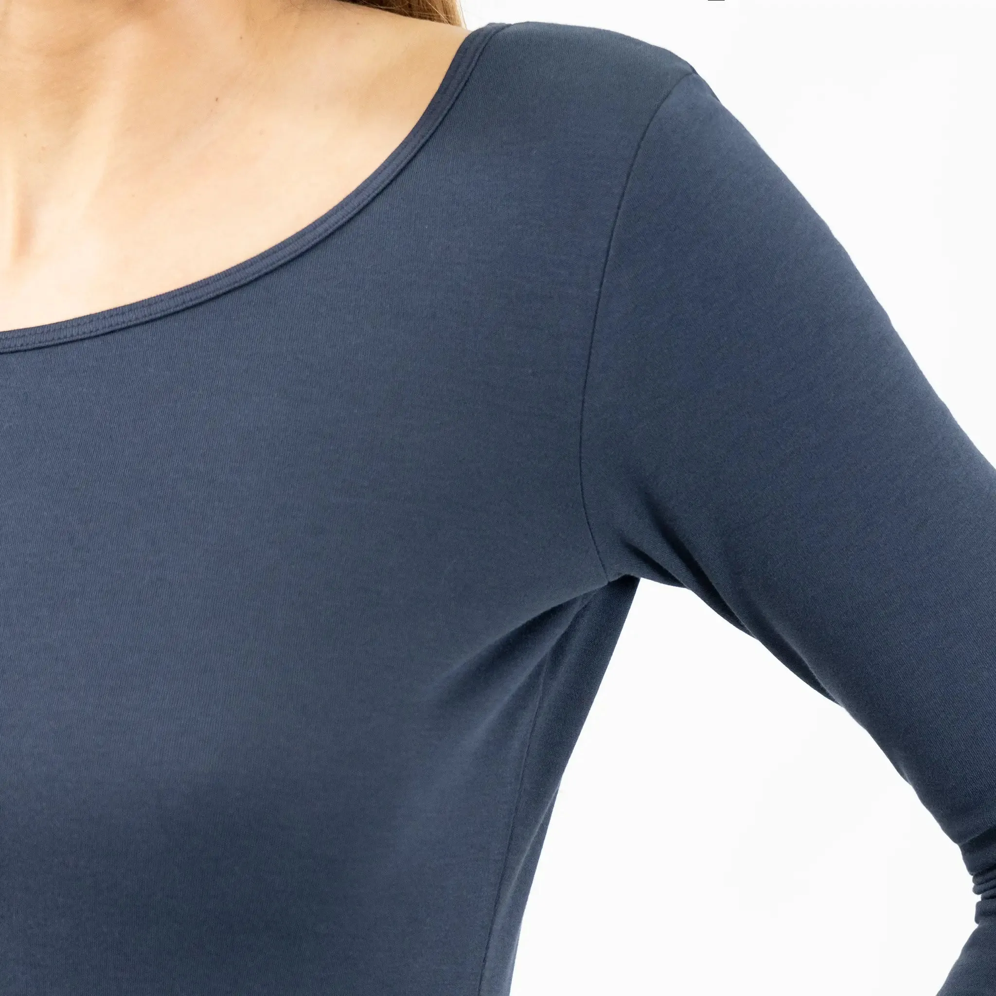 Women's Organic Pima Cotton Scoop Neck Long Sleeve