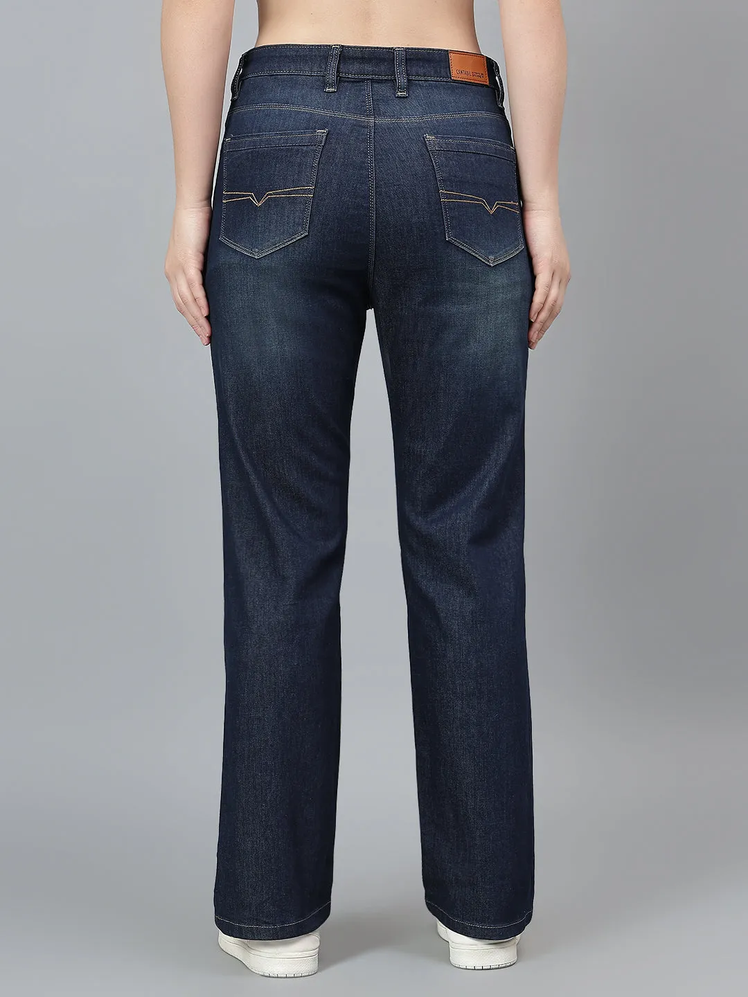 Women's Solid Blue Stretchable Jeans